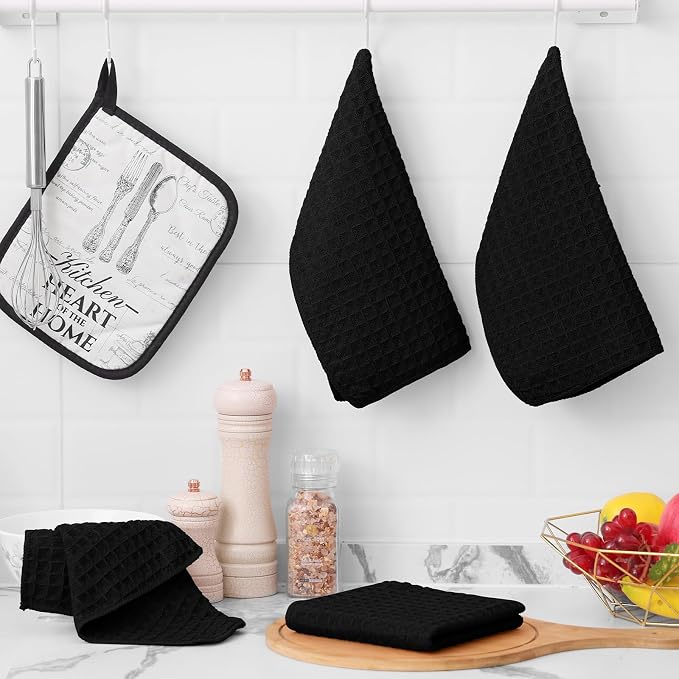 Homaxy Microfiber Waffle Weave Kitchen Dish Cloths, 12 x 12 Inch Ultra - Image 5