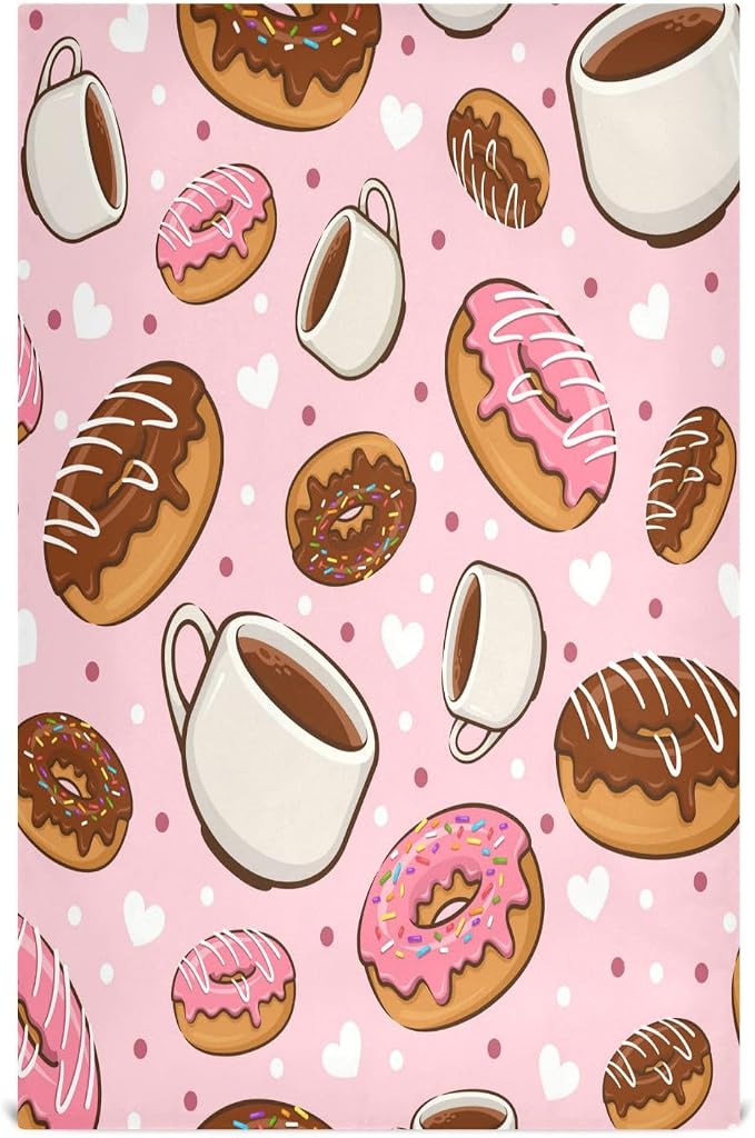 YETTASBIN Donut Coffee Kitchen Dish Towel 4 Pack, Soft Absorbent Dishcloths by Unknown