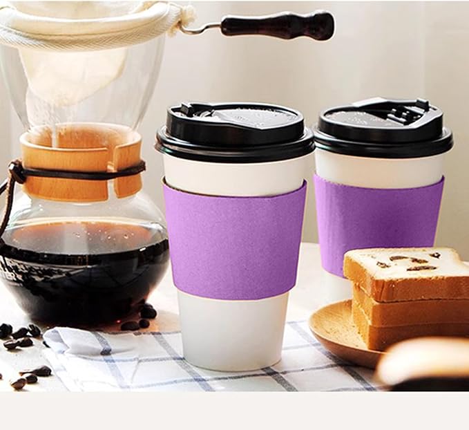 EchoDone Coffee Cup Sleeves for Hot or Cold Drinks Disposable Paper Corrugated - Image 5