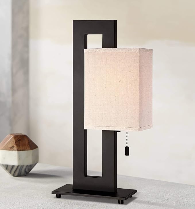 360 Lighting Modern Accent Table Lamp 20.5" High Rich Espresso Bronze Brown - Image 2