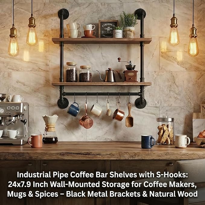 ROGMARS Industrial Pipe Shelving Bathroom Pipe Shelves - Image 6