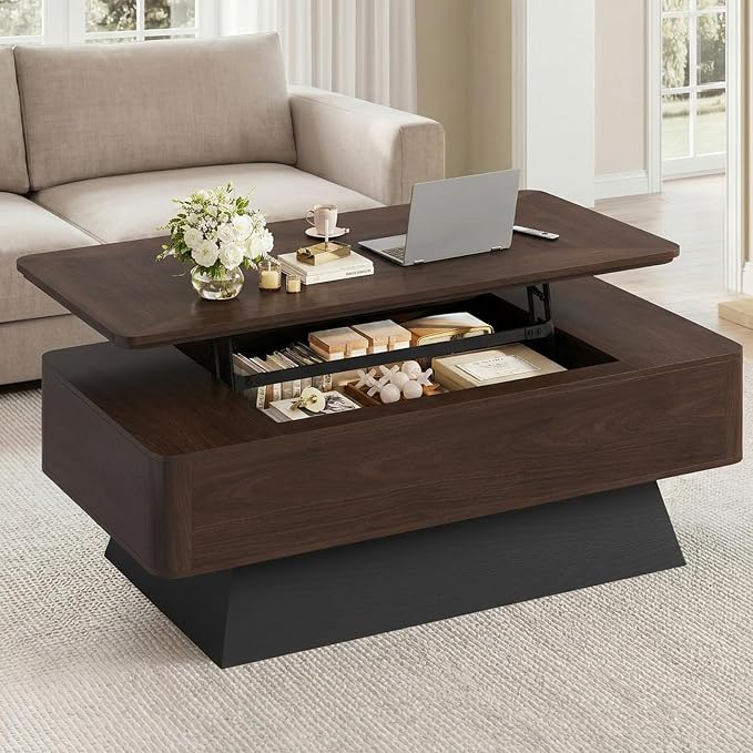 47.2" Mid-Century Modern Lift Top Coffee Table by Unknown