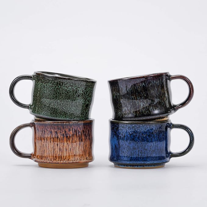 Espresso Cups Set of 2, Espresso Shot Cups, 2 ounce Ceramic Expresso Cups by RISTEASO
