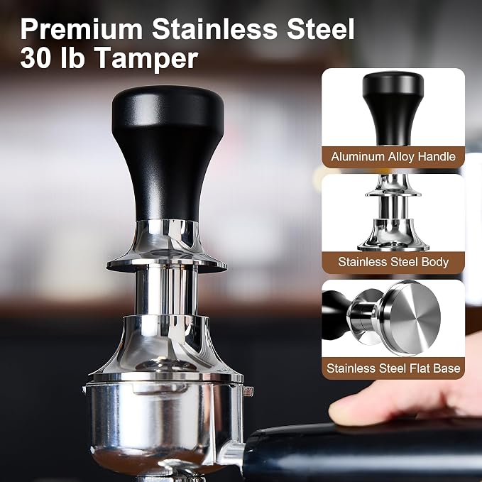 Reoszeank 51mm Espresso Accessories Kit, 30lb Spring Loaded Calibrated Tamper - Image 2