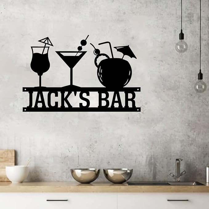 Personalized Bar Sign, Custom Bar Metal Wall Art, Led Lights Drink Sign Custom - Image 4