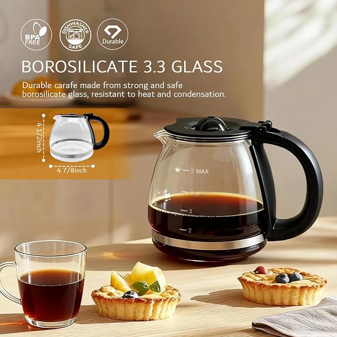 5 Cup Replacement Coffee Carafe, Fits Mr Coffee 5-cups Coffee Machines Model - Image 4