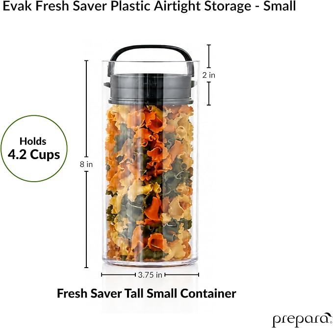 Prepara Evak Fresh Saver Airtight Plastic Container, Small/Tall, BPA-Free Food - Image 2