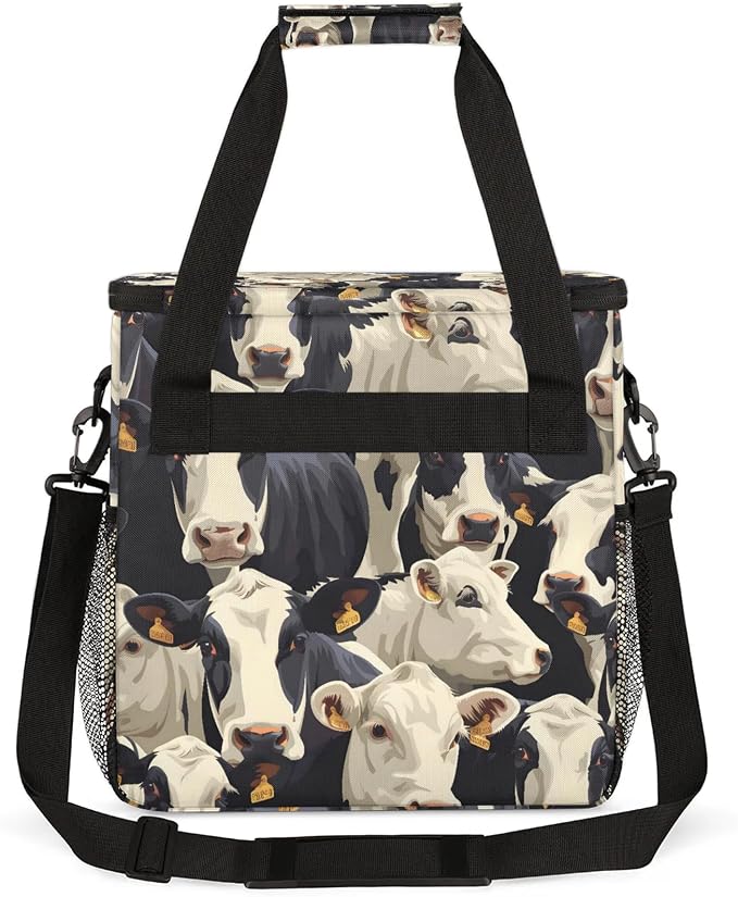 Cute Cow Print Coffee Maker Carring Bag, Large Insulated Storage Organizer Case - Image 5