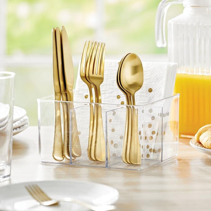 mDesign Plastic Cutlery Storage Organizer Bin - Image 2