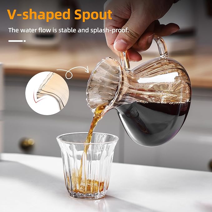 Bincoo Pour Over Coffee Maker Set, 650ML Borosilicate Glass Carafe - Image 3