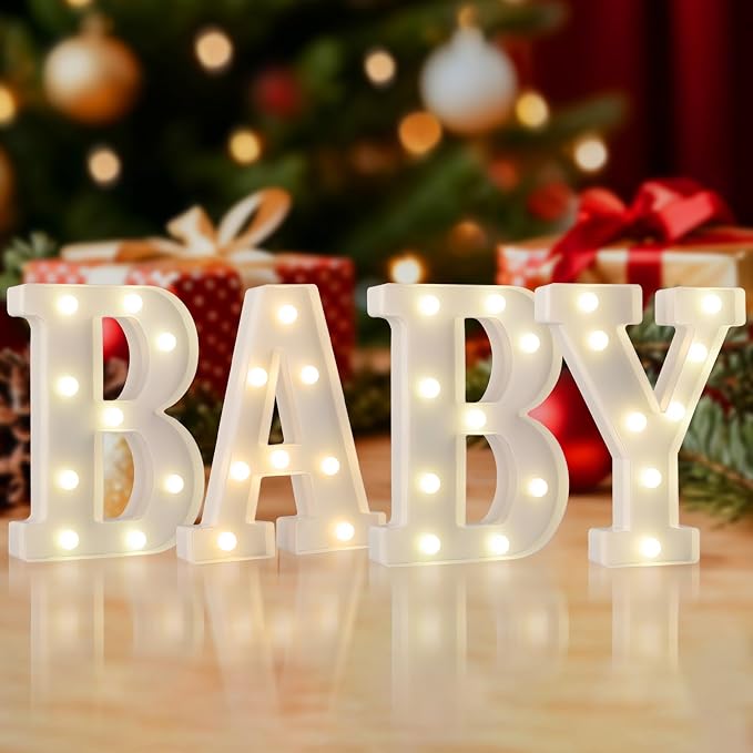 Baby LED Marquee Letter Lights, Light Up Sign by SKYPHAROS
