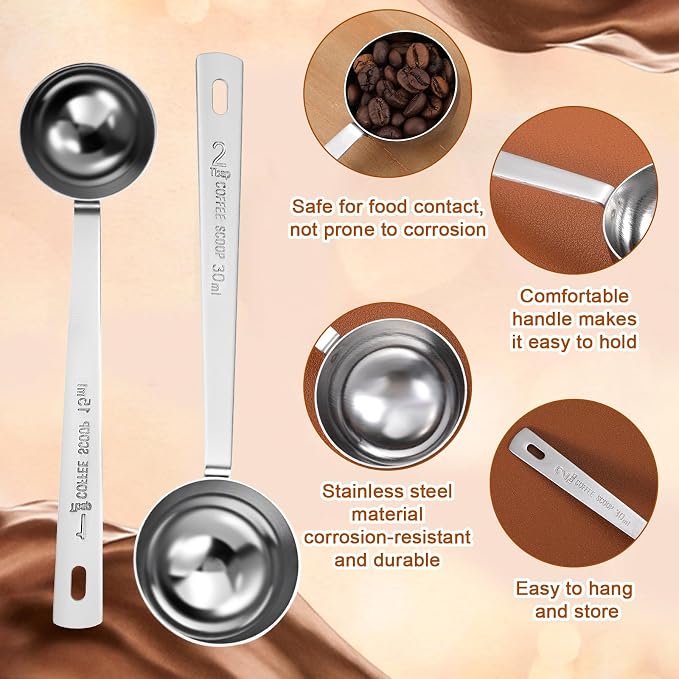 2Pcs Coffee Scoop, Long Handle Measuring Spoon15 Ml and 30 Ml Stainless Steel - Image 5