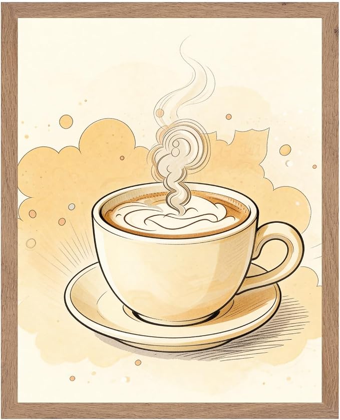 Lawrence Williams Designs Coffee Cup Steam Poster by LawrenceWilliamsDesigns