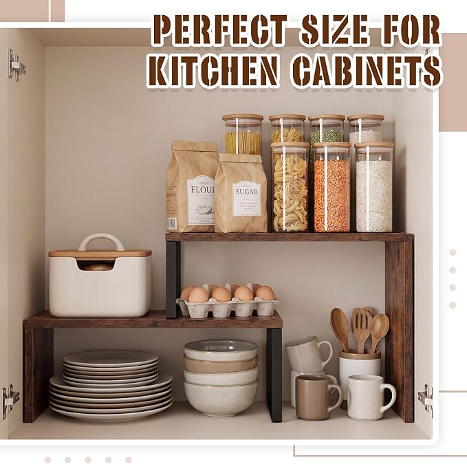 Nuanchu 2 Pack 2-Tier Kitchen Countertop Organizer, Spice Rack Cabinet - Image 2