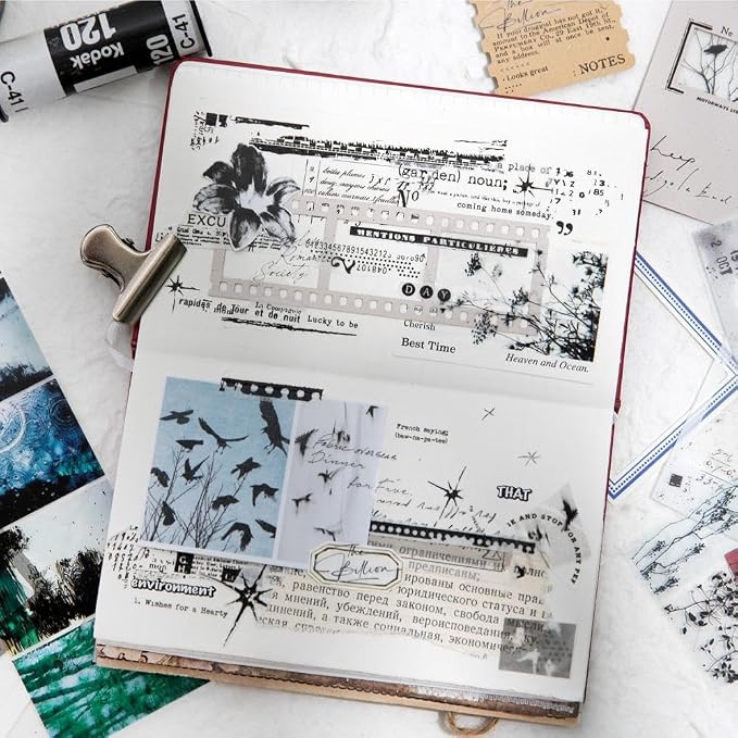 Diuhofart Vintage Scrapbook Supplies Kit, Scrap Booking Materials, Quote - Image 2