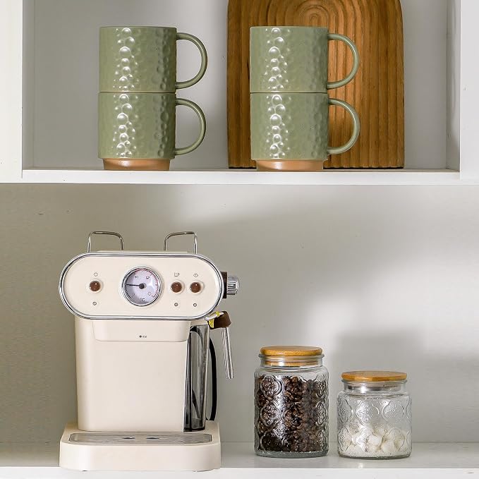 Nihow 16OZ Stackable Coffee Mug Set, Large Ceramic Coffee Mug Set of 4 - Image 3