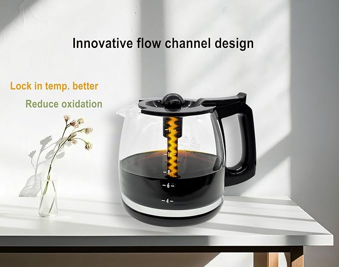 12-Cup Glass Coffee Pot Replacement, Universal and Adjustable, Compatible - Image 2