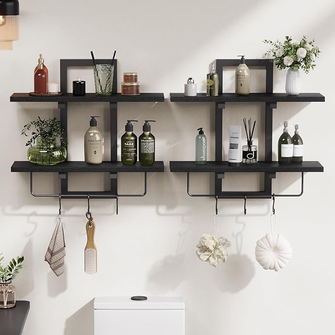 Creso hom Floating Shelves, Hanging Bathroom Shelves 2-Tier, Wall Mounted by Cresohom