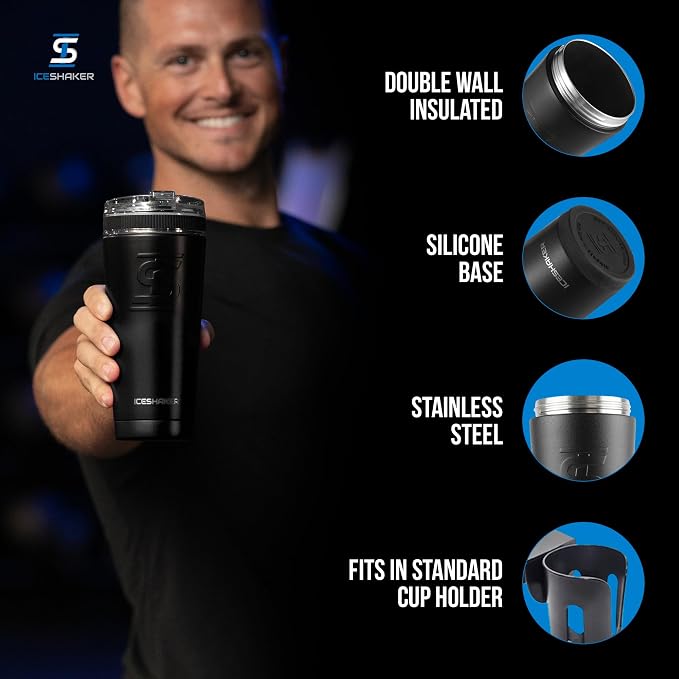 Ice Shaker 26 Oz Tumbler, Insulated Water Bottle - Image 2