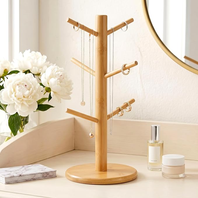 Wisuce Coffee Mug Tree Bamboo Mug Holder Coffee Cup Stand Mug Holders - Image 4