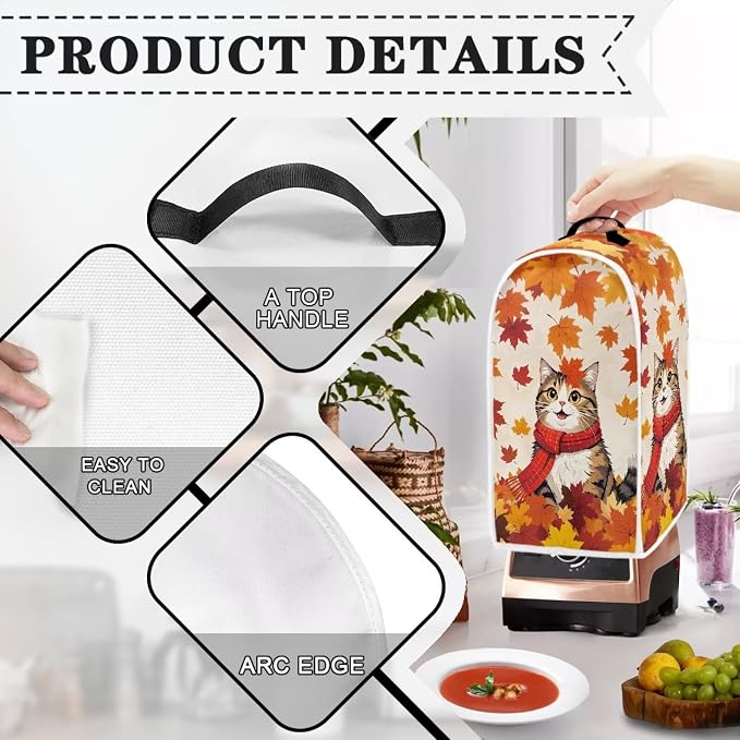 Leaves Cat Blender Dust Cover Appliance Covers - Image 4