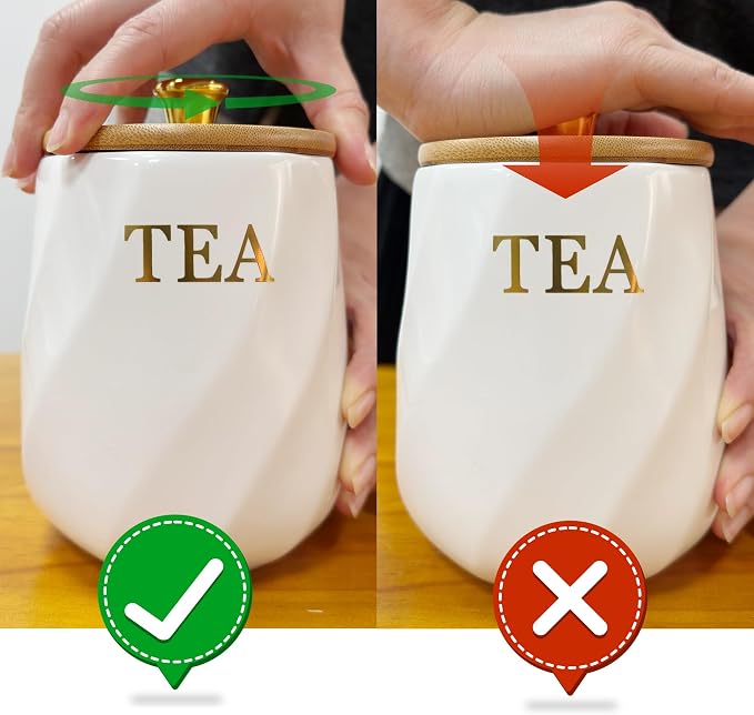 Ceramic Canister Set of 3 for Sugar Coffee Tea - 23oz - Image 5
