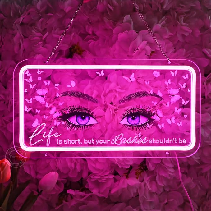 Britrio Pink Lashes Neon Sign Light - Image 3