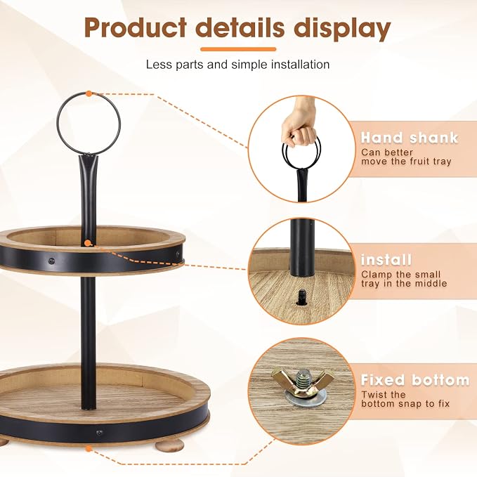 Urban Deco Wood Tiered Tray - Image 6
