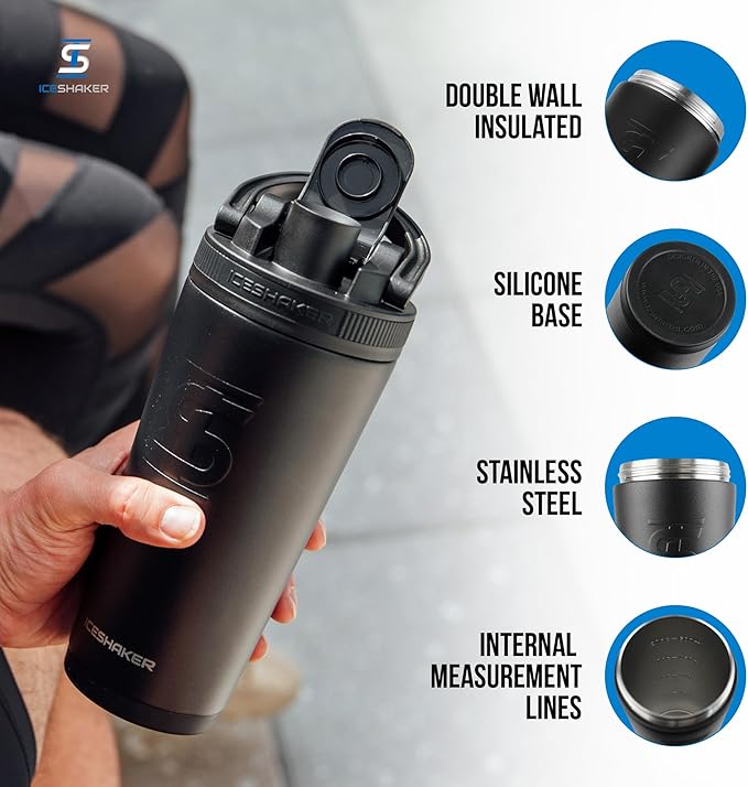 Ice Shaker Insulated Stainless Steel Shaker Bottle | 26oz - Image 2