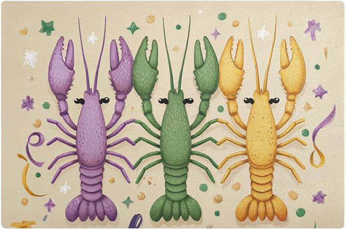 Happy Shrove Tuesday Crayfishes Coffee Mat Coffee Bar Maker Backed Absorbent by QwThum