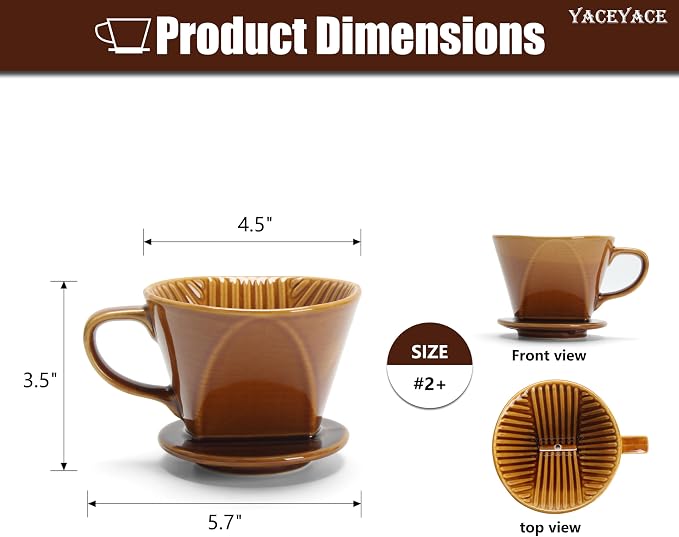 Ceramic Pour Over Coffee Maker, Single Hole Slow Filter - Image 2