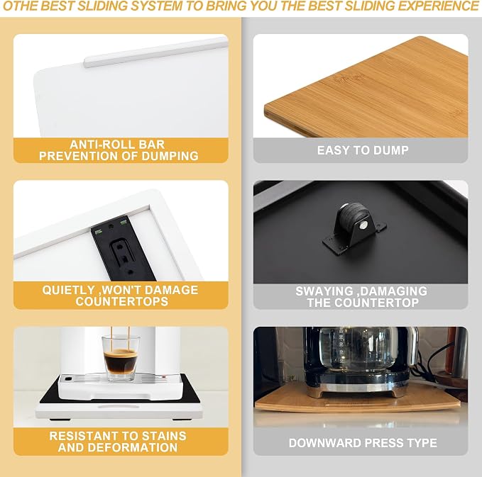 MinBoo Bamboo Appliance Slider, Sliding Tray - Image 8