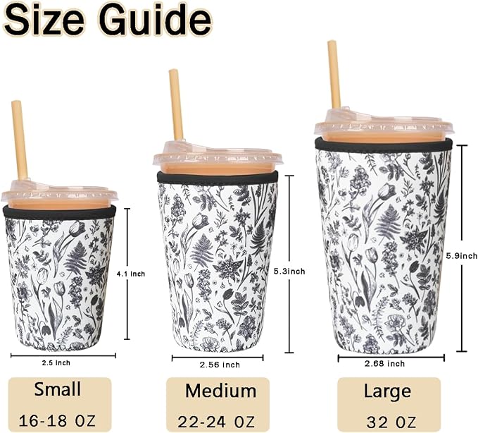 Reusable Insulated Sleeve for Iced Coffee Cup, Beverage Holder for Iced Coffee - Image 5