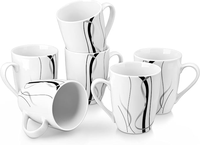 VEWEET Ceramic Coffee Mugs Set of 6, 11 OZ Coffee Cups Set by VEWEET