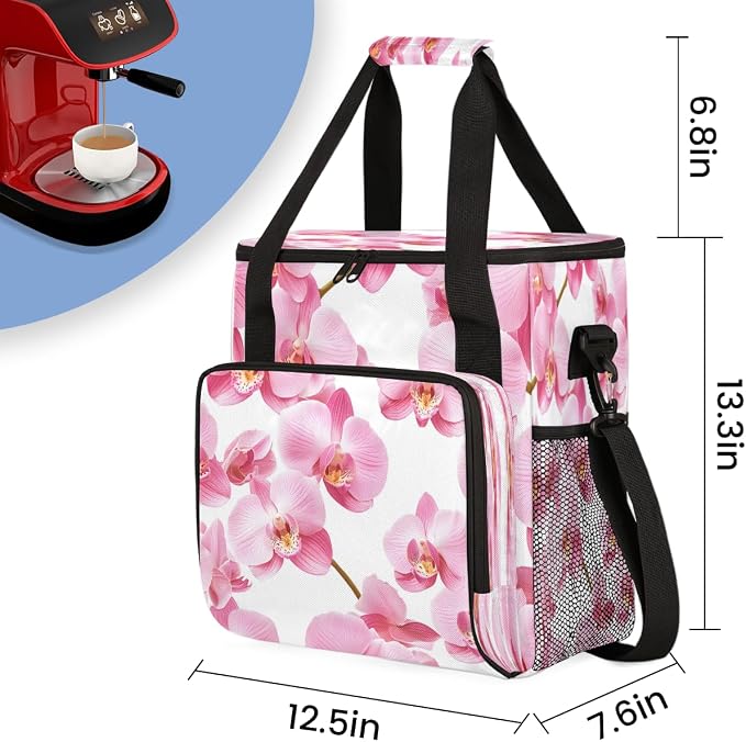 Pink Floral Coffee Machine Bag Compatible - Image 2