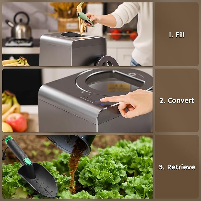 Airthereal Revive R500-V Electric Kitchen Composter, Visual Glass Cover - Image 4
