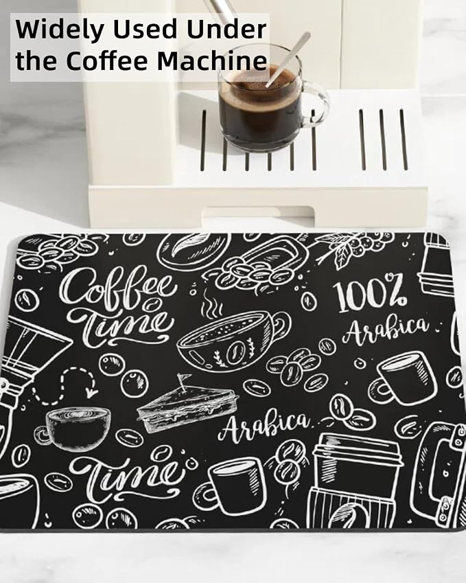 Coffee Mat 16"x24" Coffee Bar Mat Rubber Backed Bar Accessories Super Absorbent - Image 7