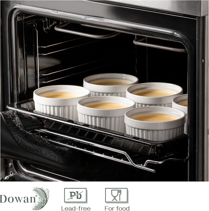 DOWAN Ramekins 12 oz Oven Safe, Creme Brulee Ramekin Souffle Dishes - Image 3