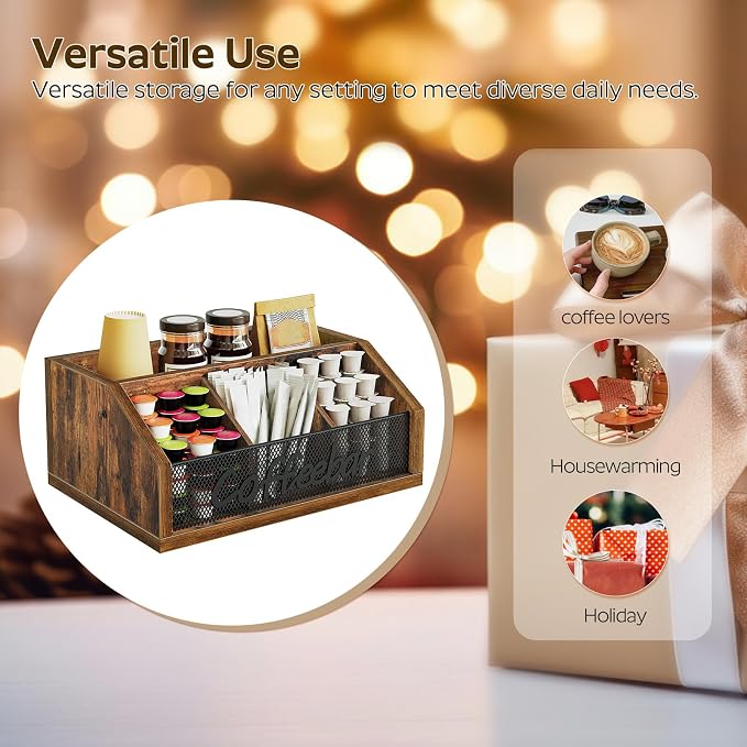 YATINEY Coffee Pod Organizer, Wooden Coffee Bar Organizer - Image 7