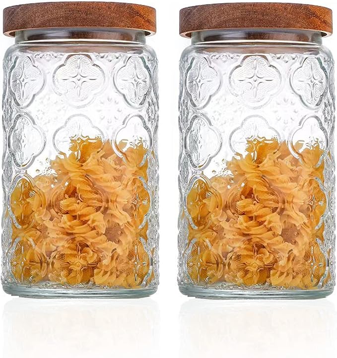 Vintage Glass Storage Counter Jar, Kitchen and Pantry Food Storage Container by Snminetal