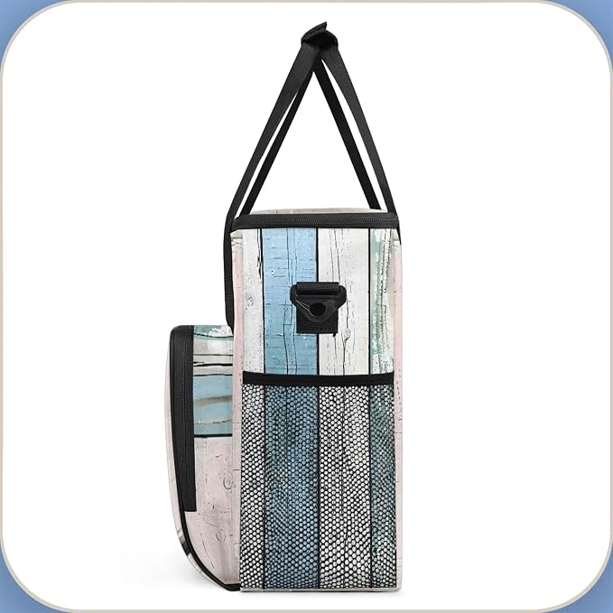 Vintage Wooden Board Coffee Maker Carring Bag, Large Insulated Storage - Image 4