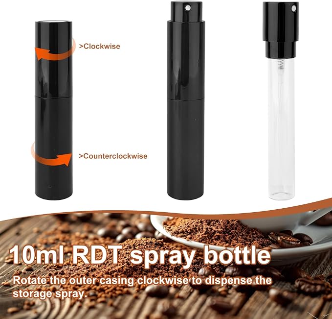 Coffee Bean Dosing Cup and Spray Bottle Set, Walnut Wood Round Bean Measuring - Image 4
