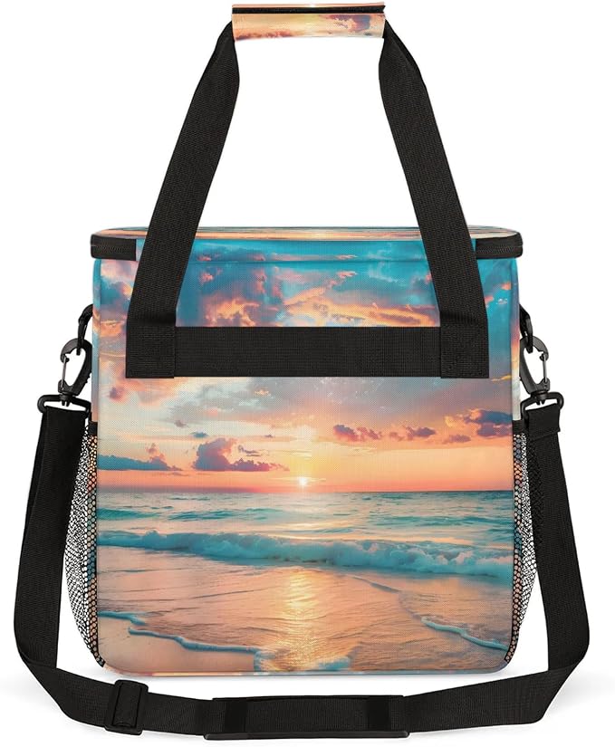 Ocean Beach Sunrise Sunset Coffee Maker Carring Bag, Large Insulated Storage - Image 5
