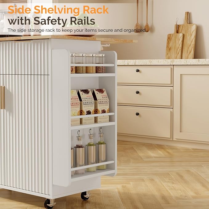 VINGLI Kitchen Cart on Wheels - Image 6
