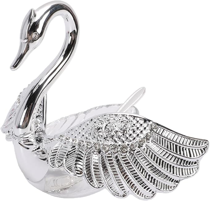 Diydeg Condiment Jar, Plastic Glass Decorative Swan Shaped Seasoning Organizer by Diydeg