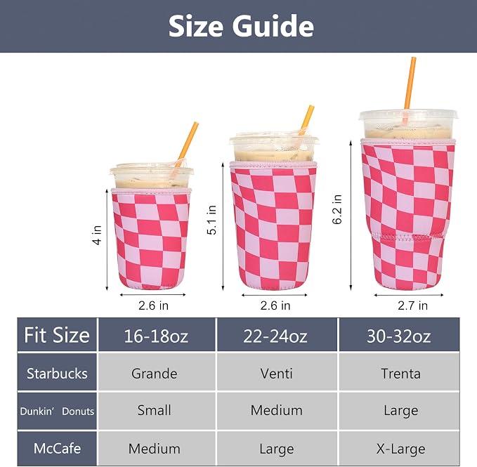 3 Pack Reusable Iced Coffee Sleeves - Image 2