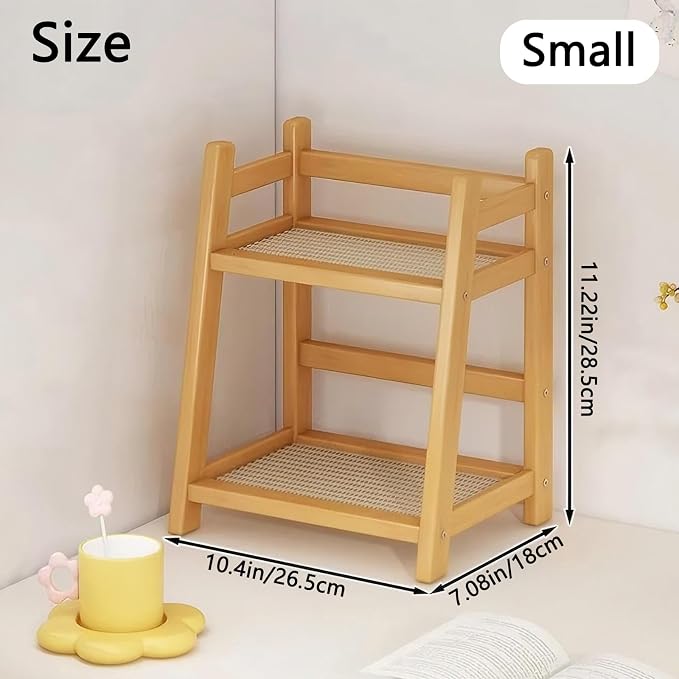 2 Tier Coffee Bar Station Organizer & Bamboo Mug Holder – Countertop Tea and - Image 6