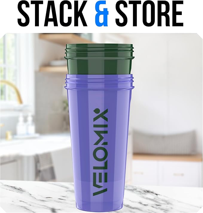 VELOMIX -2 Pack- 28 oz Protein Shaker Bottles - Image 6