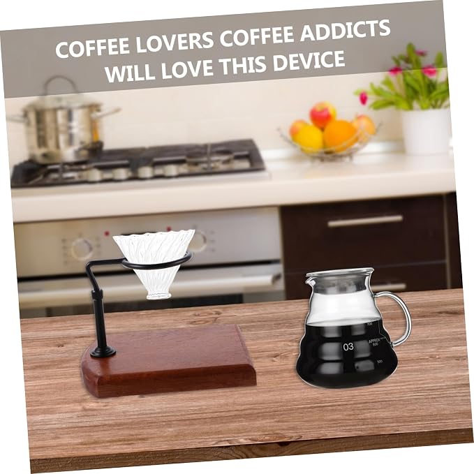 HOMSFOU 1pc Coffee Dripper Stand Adjustable Height Wood Filter Cup Rack - Image 5