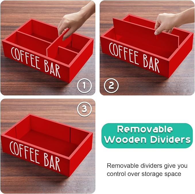 ALELION Red Coffee Station Organizer - Image 6